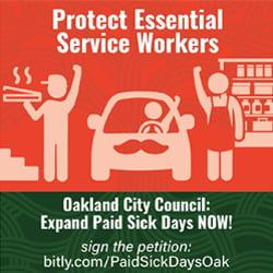 Protect Oakland workers! Urge City Council to expand paid sick leave now